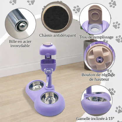 Distributeur abreuvoir d'eau 2 en 1